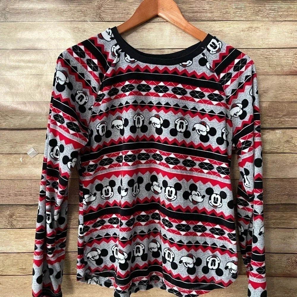 Disney Women’s Mickey Mouse Soft Fleece Pajama Top Size: Medium - Picture 2 of 5